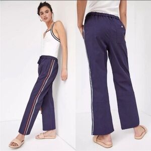 BOGO! Anthropologie Maeve Side-Striped Classic Track Pant Chino Navy Medium